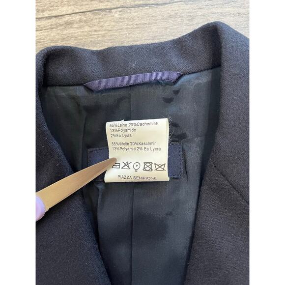Piazza Sempione Women's Jacket IT. 40 Wool & Cashmere 4 Button Blazer, Black. - Picture 3 of 9